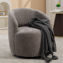 Fabric Swivel Accent Armchair Barrel Chair With Powder Coating Metal Ring by HouseOfZazla