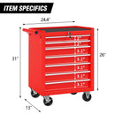 7 Drawer Rolling Tool Chest With Wheels, Multifunctional Tool Box And Storage by HouseOfZazla