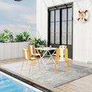 4 Piece Set Of Modern Striped Single Chairs With Folding Square Table by Unique Piece Furniture