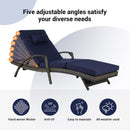 Outdoor Wicker Reclining Chair Set of 2 with Cushions