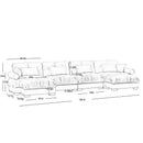 Modern Sectional Sofa With Ottoman, Round Bolster Armrests, Waist And Throw Pillows by HouseOfZazla