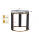 Round End Table For Living Room - Gold / Brown by HouseOfZazla