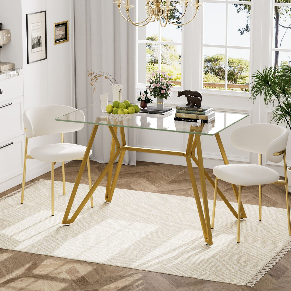 Modern Glass Dining Table With Metal Legs, photo 8 of 8