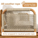 Outdoor Acacia Wood and Rope Club Chair with Cushions (Set of 2) by HouseOfZazla