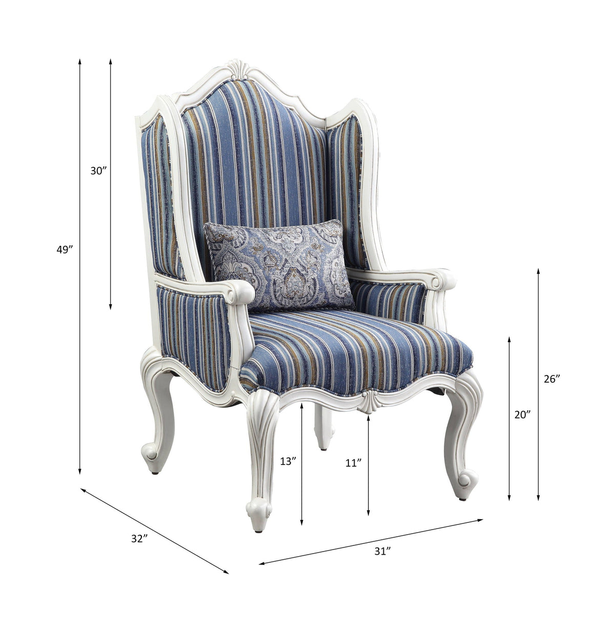 Ciddrenar - Chair With Pillow - Fabric & White, photo 7 of 7