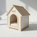 Indoor Dog House With Cushion Pet House For Small Dogs & Cats - Creamy White / Light Yellow by HouseOfZazla
