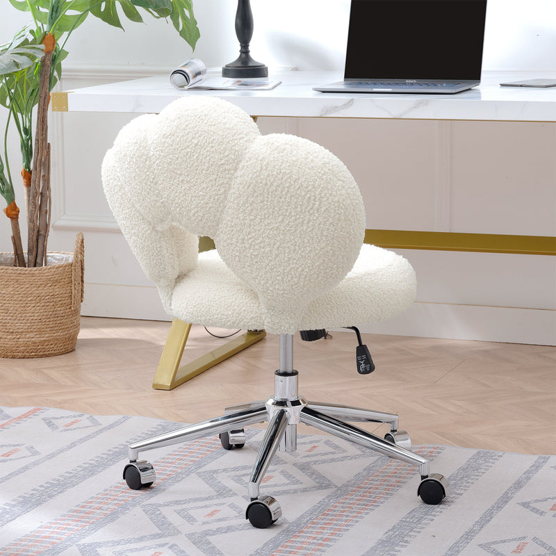 360Swivel Height Adjustable,Swivel Chair,Teddy fabric,home office chair