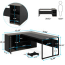 L-Shaped Executive Desk With Cabinet Storage