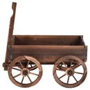 Wood Wagon Planter Pot Stand with Wheels by LJGDeals