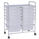 12 Drawers Rolling Cart Storage Scrapbook Paper Organizer Bins-Black by DirectDeals
