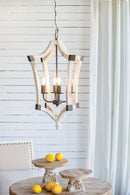 4 Light Chandelier, Hanging Light Fixture With Adjustable Chain For Kitchen, Bulb Not Included - Cream by HouseOfZazla