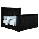 Centergrove Upholstered California King Wingback TV Bed Black