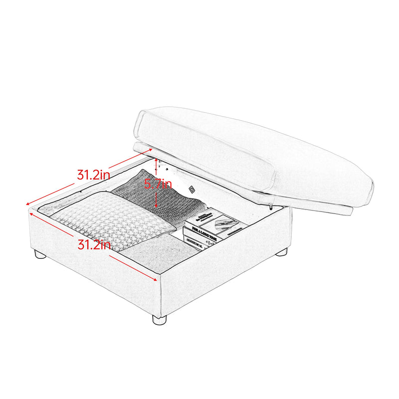 Stylish Camel Chenille 2-Seater Sofa with Storage Seat and Cylindrical Backrest