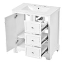 Bathroom Vanity With Sink, Modern Elegant Bathroom Storage Cabinet With 3 Drawers And Adjustable Shelves, Freestanding Vanity Set With Mirror Cabinet, Single Sink Bathroom Vanity by HouseOfZazla