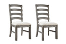 Upholstered Dining Chairs (Set of 2) - Brown - Wood