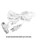 MAST Plug-In Wall Mount Pendant, 2 Light White Cord/Arm with Diffuser, Rounded Corner Square Oatmeal Drum Shade 16"W