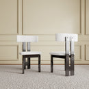 Modern Dining Chairs, Vertical Backrest Kitchen Chairs For Dining Room (Set of 2) - White by HouseOfZazla