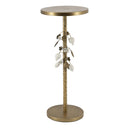 Round Iron Side Table with Botanical Details