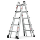 22' Aluminum Multi-Position Ladder With Wheels, 300 Lbs Weight Rating - Metallic Gray by HouseOfZazla