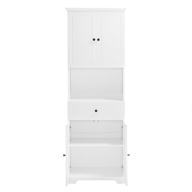 Walker Edison | White Tall Bathroom Storage Cabinet