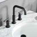Widespread Bathroom Sink Faucet With Pop Up Drain And Brass Construction - Matte Black by HouseOfZazla