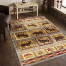Nature's Nest - 5'3" X 7'3" Lodge Area Rug - Multi, Blue by HouseOfZazla