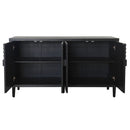 Modern Sideboard Cabinet With Decorative Nailhead Accents, Stylish Storage Solution For Dining, Living Rooms - Black by HouseOfZazla