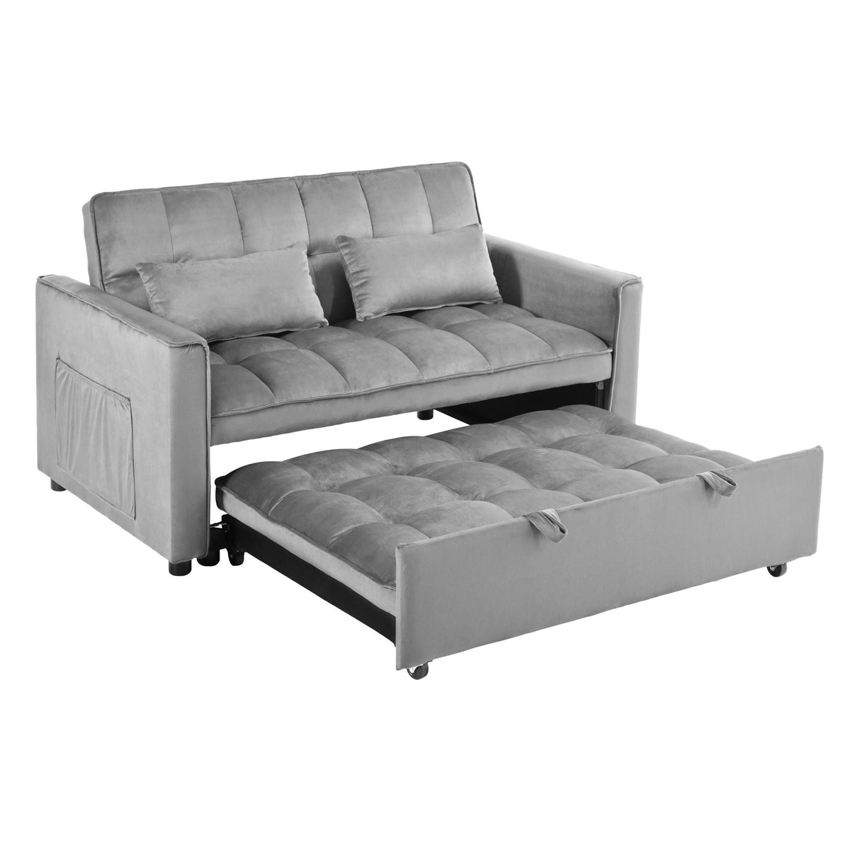 3 In 1 Pull Out Couch Convertible Sofa Bed With Reclining Backrest, photo 35 of 35