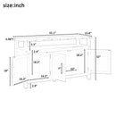 U_Styled 55.1'' Pine Wood Buffet Cabinet with 3-Door Storage