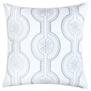 White Holiday Embroidered Velvet Throw Pillow with Insert 20x20 Set of 2