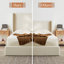 Carmen - King Size Upholstered Wingback Bed - Ivory by HouseOfZazla