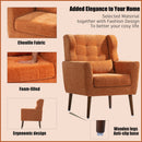 Modern Accent Chair, Arm Chairs For Living Room, Upholstered Mordern Armchair, Comfy Soft Padded Lounge Chair In Small Space, Bedroom, With Pillow, Solid Wood Leg by HouseOfZazla