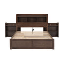 Storage Platform Bed With Pull Out Shelves, Trundle, And 2 Drawers