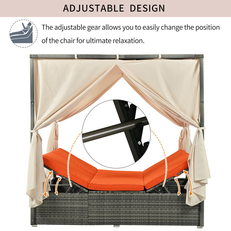 Adjustable Sun Bed With Curtain,High Comfort,With 3 Colors