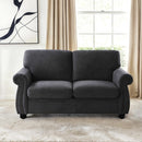 Soft Loveseat, Upholstered 2 Seater Couch, Loose Back Cushions And Turned Legs by HouseOfZazla