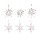 Set of 6 Iron Snowflake Hanger Christmas Tree Ornaments