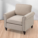 Modern Upholstered Accent Chair Armchair, Fabric Reading Living Room Side Chair, Single Sofa - Light Beige by HouseOfZazla