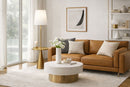 Celestial - Modern Floor Lamp With Accent Table With Large Shade - Gold / White by HouseOfZazla
