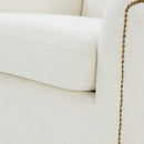 Tolland - Swivel Accent Chair With Antique Brass Nailhead Trim - Cream by HouseOfZazla