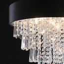 18-inch Modern Crystal Chandelier with Black Velvet Shade