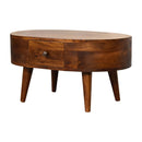 Mini Rounded Coffee Table - Chestnut by Unique Piece Furniture