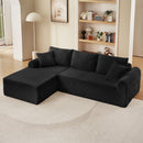 Modular Sectional With Arched Armrests, Includes 3 Back Cushions & 2 Throw Pillows by HouseOfZazla