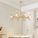 36" Modern Gold 8-Light Sputnik Chandelier with Clear Glass Shades