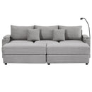 Modern Style Loveseat Sofa Sectional Sofa Couch With Storage Space, A Movable Ottoman, Two USB Ports, Two Cup Holders, A Phone Holder For Living Room by HouseOfZazla