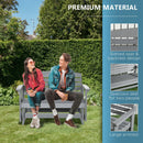 2-Person Outdoor Glider Bench Patio Double Swing Rocking Chair Loveseat w/ Slatted HDPE Frame for Backyard Garden Porch, Light Gray