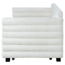 Fandango - Upholstered Twin Day Bed With Trundle - White by HouseOfZazla