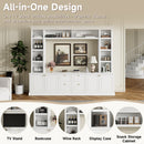 TV Stand With Bookcase, Storage Cabinet With 3 Adjustable Shelves, Living Room Entertainment Center - White by HouseOfZazla