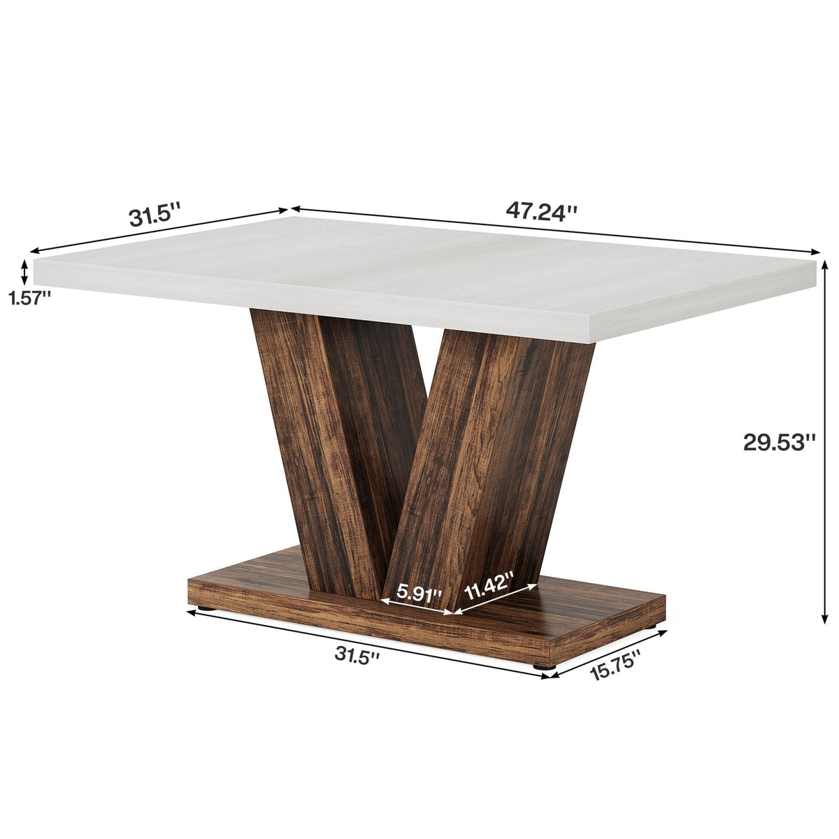 Dining Table With Pedestal Base For 4 - 6 People, photo 8 of 8
