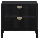 Mason - 2 Drawer Nightstand With Fluted Design - Black