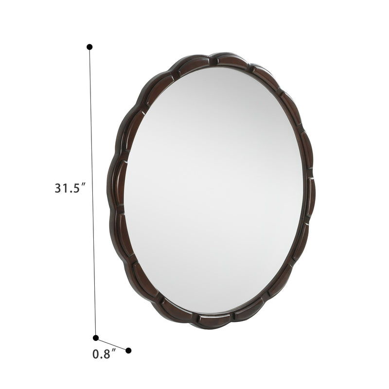 Round Wood Wall Mirror - 31.5", photo 6 of 9
